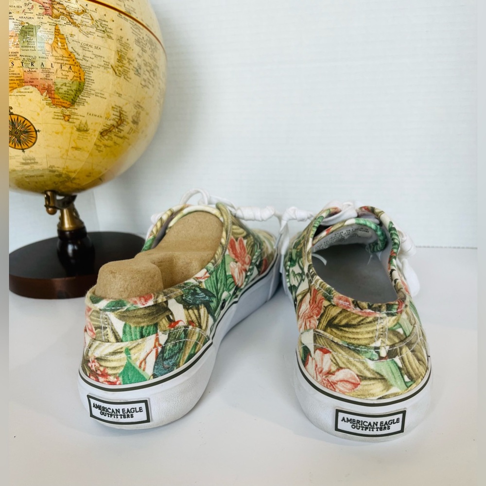 AMERICAN EAGLE OUTFITTERS Top Sider Sneakers Tropical Floral Hibiscus Canvas - Picture 14 of 16